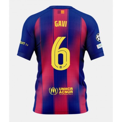 Moški Nogometni dresi Barcelona Paez Gavi #6 Domači 2025-26 Kratek Rokav Moški Nogometni dresi Barcelona Paez Gavi #6 Domači 2025-26 Kratek Rokav